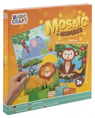 Kreativní set mozaika podle čísel 3 karty/obrazy 22x22 cm