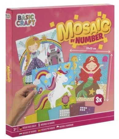 Kreativní set mozaika podle čísel 3 karty/obrazy 22x22 cm