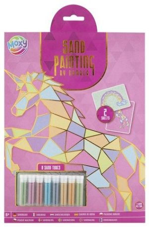 Kreativní set pískové malování podle čísel 2 listy A4 a 8 písků