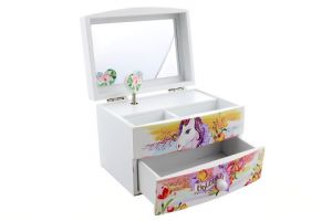 Šperkovnice dřevěná hrací jednorožec