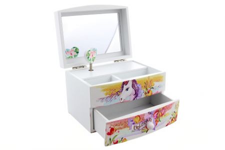 Šperkovnice dřevěná hrací jednorožec