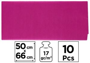 Papír hedvábný 50x66 10ks červený magenta PN221-09