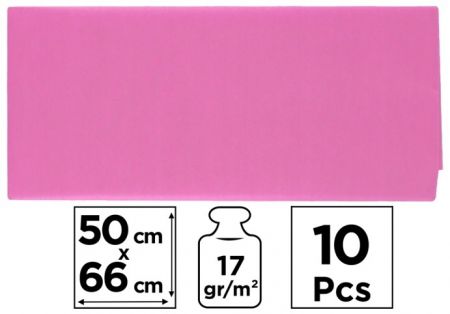 Papír hedvábný 50x66 10ks růžový PN221-06