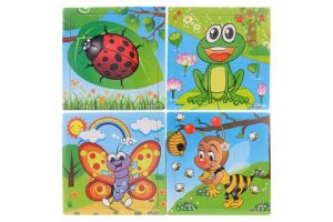 Dřevěné puzzle zvířátka 9 dílků