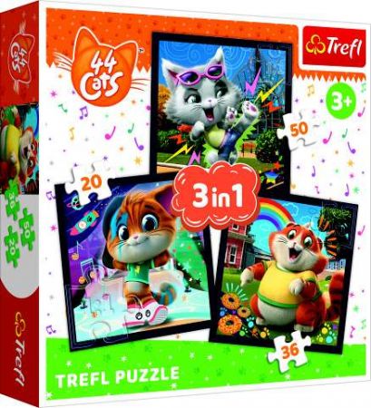 Trefl Puzzle 3v1 - Seznamte se s milými kočkami