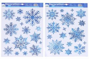 Dekorace okenní 41x29 cm Vločky VÁNOCE