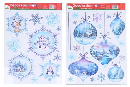 Dekorace okenní 41x29 cm MIX VÁNOCE