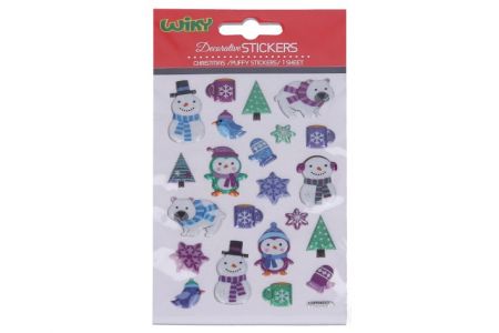 Nálepky 19x10,5 cm 3D VÁNOCE