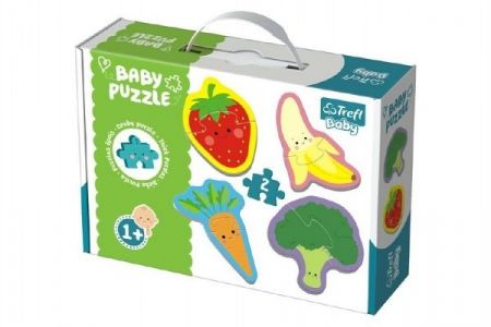 Puzzle baby Zelenina a ovoce 2ks v krabici 27x19x6cm 12m+