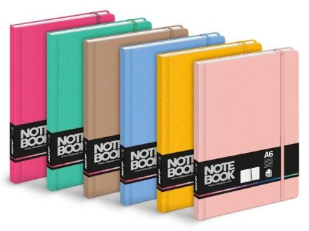 Blok s gumkou A6 linka, 100 listů, mix2