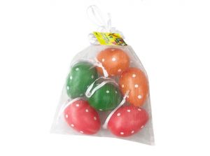 Vajíčko dekorační plastové barevné 4x6 cm, 6 ks