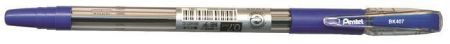 Kuličkové pero "BK407", modrá, 0,35 mm, s víčkem, PENTEL BK407-C