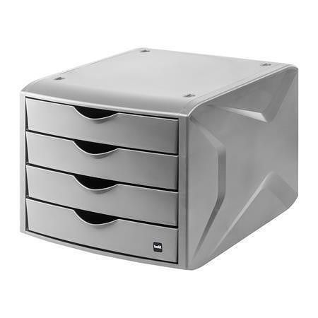 Zásuvkový box "Chameleon", 4 zásuvky, šedá, plast, HELIT H6429582