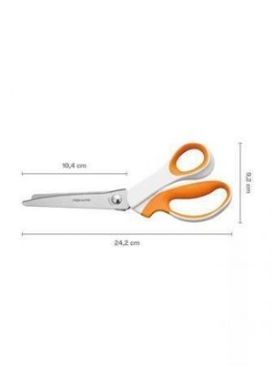 Nůžky entlovací "SoftGrip“, bílá - oranžová, 24,2 cm, FISKARS 1070024