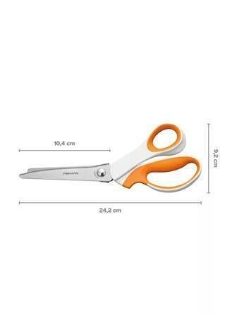 Nůžky entlovací "SoftGrip“, bílá - oranžová, 24,2 cm, FISKARS 1070024