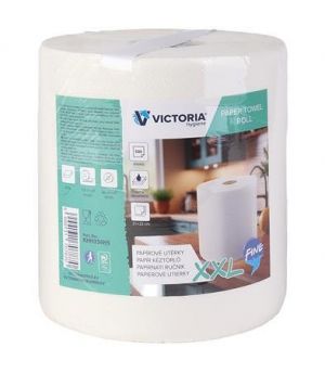 Papírové utěrka "Fine XXL“, 2 vrstvé, role, 500 útržků, VICTORIA HYGIENE 852712