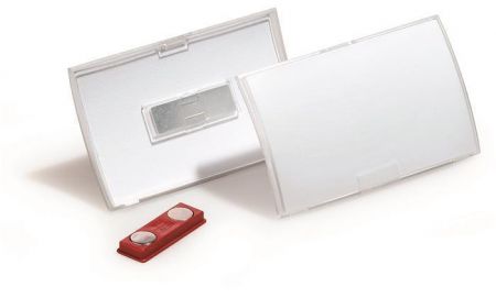 Jmenovka s magnetem &quot;CLICK FOLD&quot;, transparentní, 54 x 90 mm, DURABLE 821519