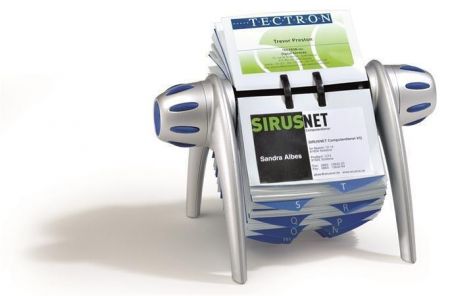 Vizitkář otočný "VISIFIX", stříbrná, na 400 ks, horizontální, plastový, DURABLE 241723