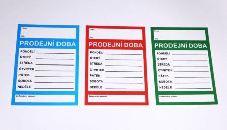 Prodejní doba A4 plast