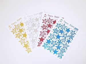 Holografické dekorační samolepky hvězdičky