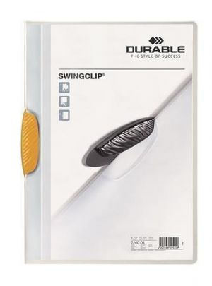 Desky s rychlovazačem "Swingclip 30", žlutá, s klipem, A4, DURABLE 226004