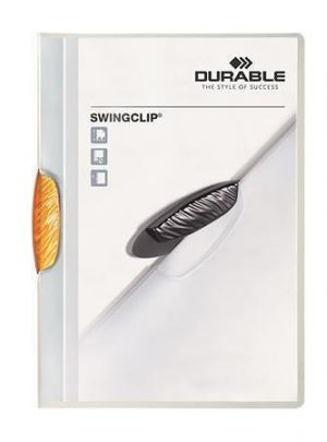 Desky s rychlovazačem "Swingclip 30", oranžová, s klipem, A4, DURABLE 226009