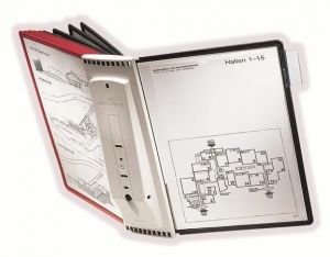 Nástěnný držák "SHERPA WALL", červená - černá, 10 kapes, DURABLE 563100