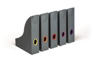 Stojan na časopisy "VARICOLOR", antracitově šedá, 73 mm, plastový, 5 ks / balení, DURABLE 