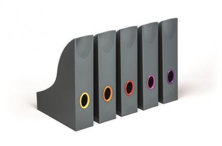 Stojan na časopisy "VARICOLOR", antracitově šedá, 73 mm, plastový, 5 ks / balení, DURABLE 