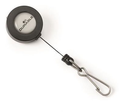 Držák jmenovek, antracitová, výsuvný, karabina, DURABLE 822158