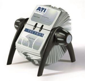 Vizitkář otočný "VISIFIX", černá, na 400 ks, horizontální, plastový, DURABLE 241701