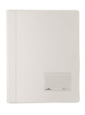 Desky s rychlovazačem "DURALUX", transparentní bílá, extra pevný, A4, DURABLE 268002