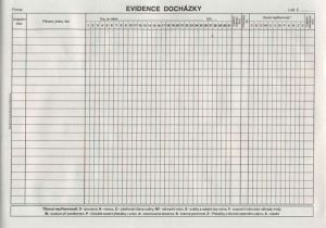 Evidence docházky A4, 10l /ET407/
