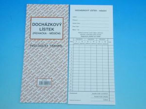 List docházkový -píchačka oboustran., 10l v bloku /ET475/