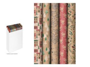 Balicí papír vánoční role 200x70 KRAFT mix č.4