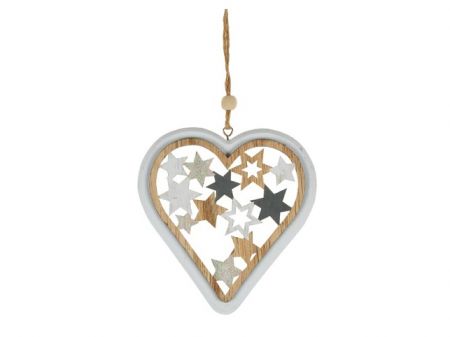 Srdce dřevo 11cm závěs