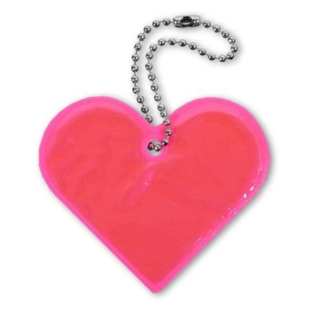 Reflexní přívěsek SRDCE, růžový