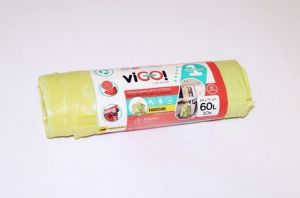 Pytel na odpad se zatahováním 60L/10 ks, s vůní LDPE , ZELENÝ ,Q382