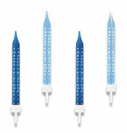 Dortové svíčky modré, 10 ks