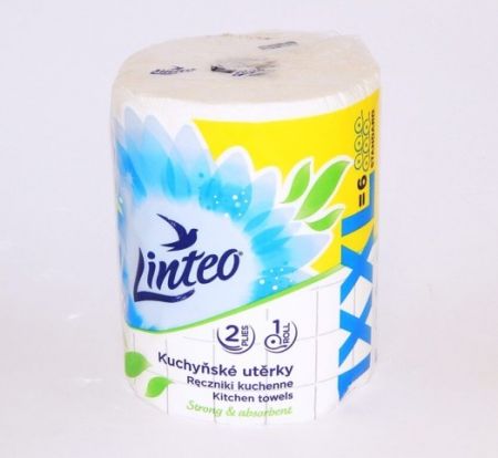Utěrky LINTEO XXL, 2-vrstvé, role 60m, papíroví, bílé ( 60047)