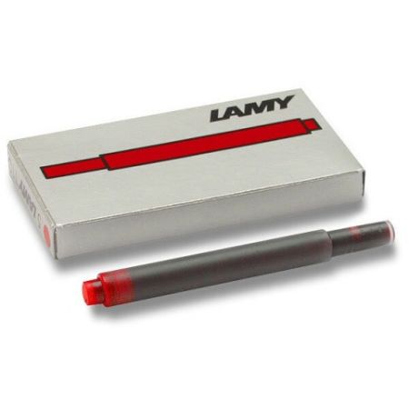 Inkoustové bombičky T10 Lamy červené 5 kusů (do plnicích per LAMY T 10)