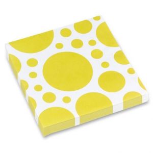 Papírové ubrousky Solid Color Dots ŽLUTÉ 33 x 33 cm, 20 ks