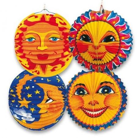 Papírový lampion SUN &amp; MOON průměr 25cm, mix motivů