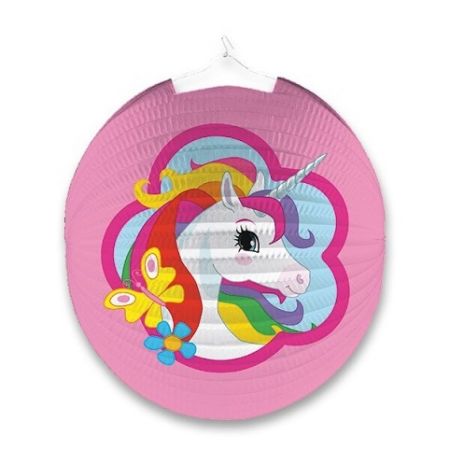 Papírový lampion koule 25cm Jednorožec