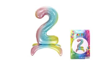 Balónek nafukovací - číslo 2 duha (W026548 )