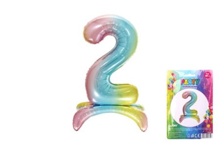 Balónek nafukovací - číslo 2 duha (W026548 )