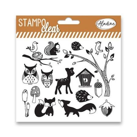 Gelová razítka STAMPO CLEAR Lesní zvířátka, arch 15,5x16cm