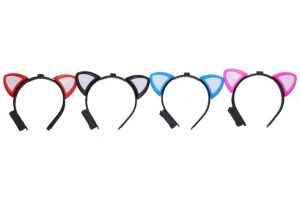 Čelenka s ozdobou uši svítící 14x18 cm W039097