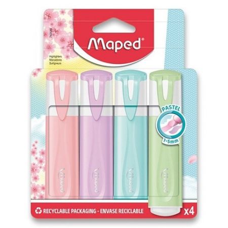 Zvýrazňovač Maped Fluo Peps pastel 4ks