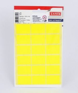 Etikety v sáčku neon 22 x 32 žluté OCF - 116 / 90 ks